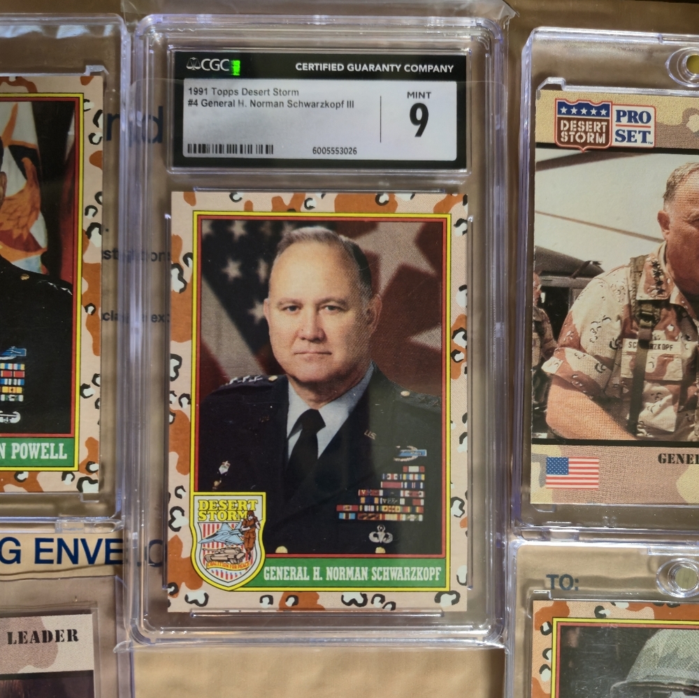 7 Topps 1991 Desert Storm War Cards Including Graded Card - Picture 4 of 15